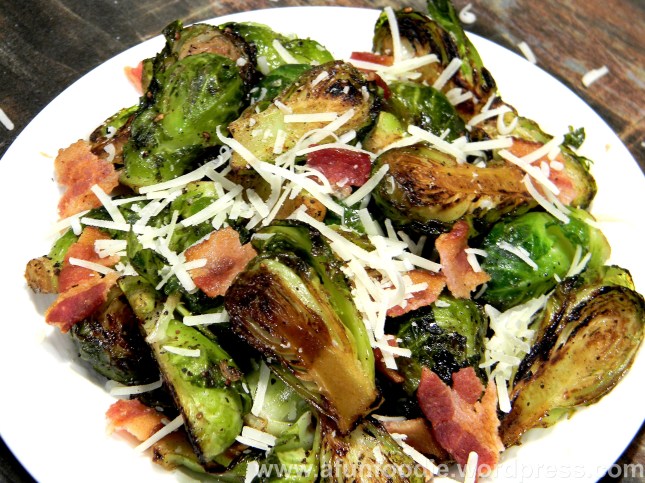 Pan-Seared Brussel Sprouts with Pancetta & Parmesan